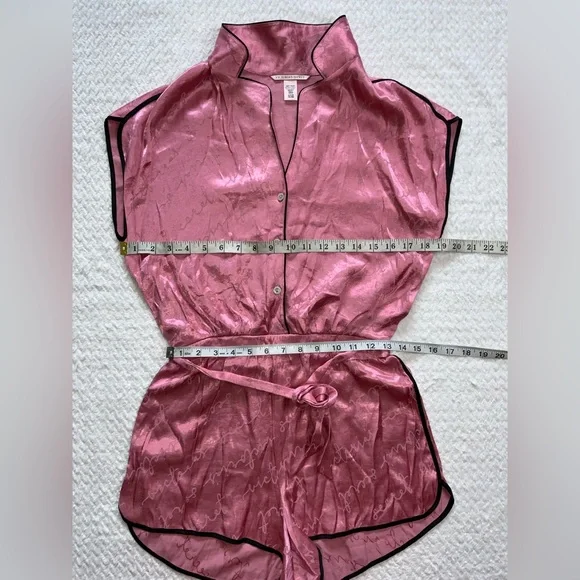 Victoria’s Secret pink satin pink pajama romper - Picture 7 of 8